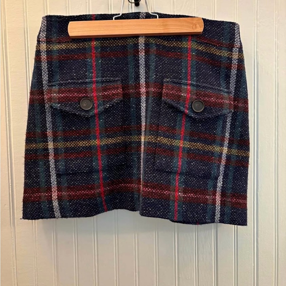 Veronica Beard Philips Plaid multi plaid print miniskirt